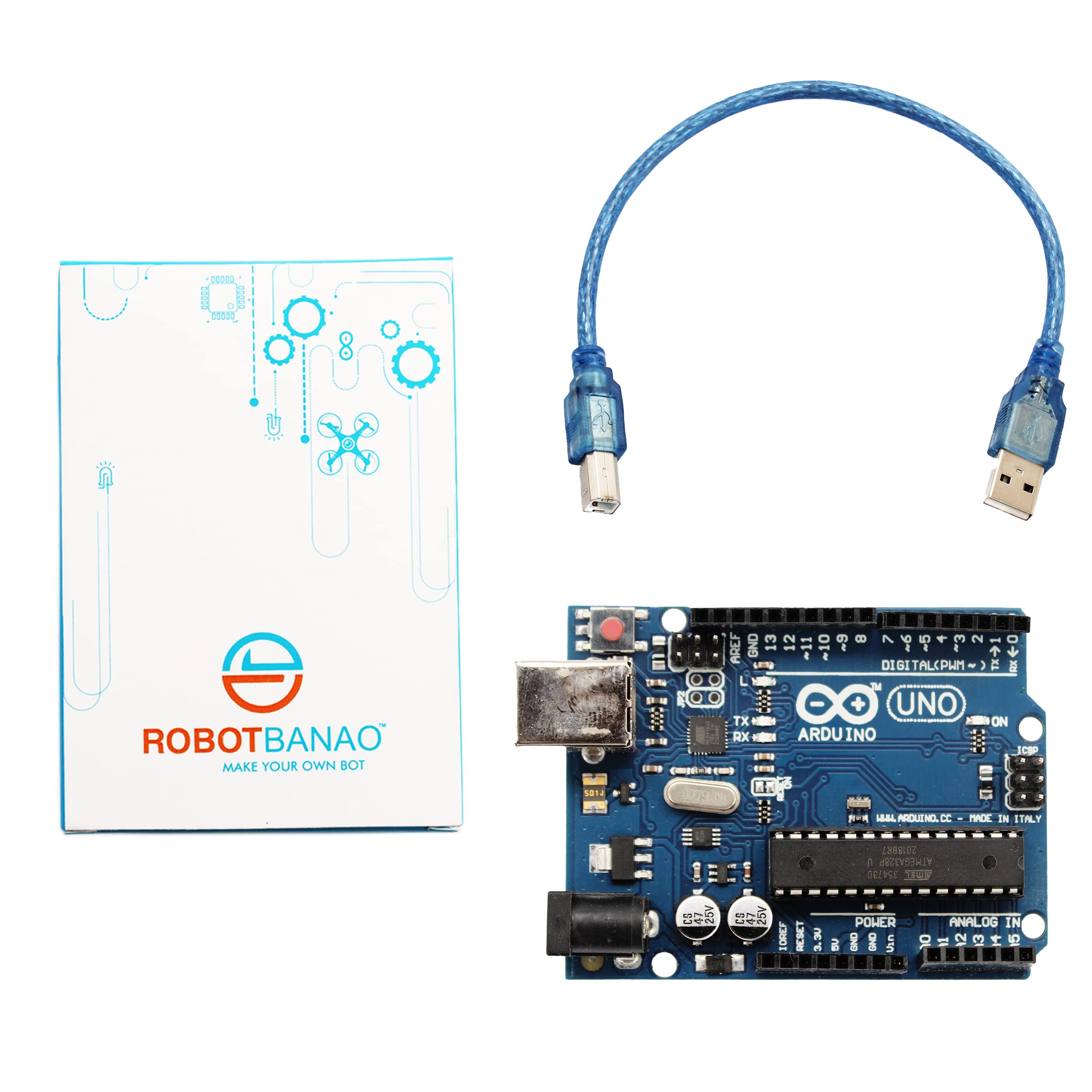 Robotbanao UNO R3 SMD Atmega328P Development Board With USB cable-Combo (B09FKBJSVF) Amazon Price History, Amazon Price Tracker