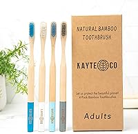 Vista 2 de Cepillo de dientes de bambú – Cuidado bucal natural biodegradable ecológico Cerdas suaves, mango sostenible, agarre ergonómico Paquete de 4