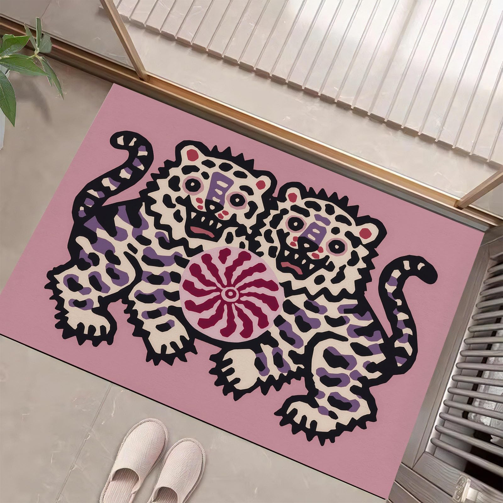 Tapis Entrée art populaire tigre paillasson durable de qualité