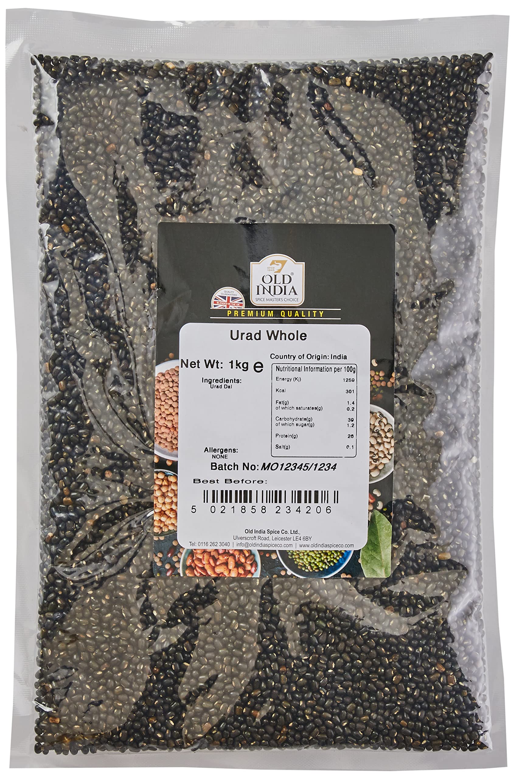 Old India Urad Whole (Urad Dal) 1kg