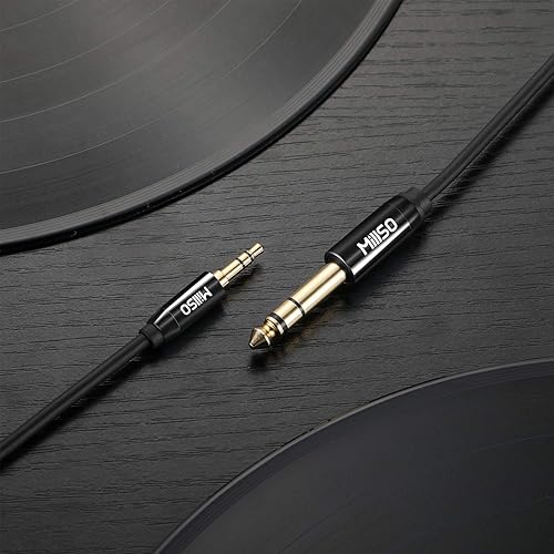 Miniatura 9 de MillSO Cable de audio estéreo macho de 14 a 0.138 in macho 18 TRS (8 pies), adaptador de auriculares de 18 a 14 para guitarra, piano,