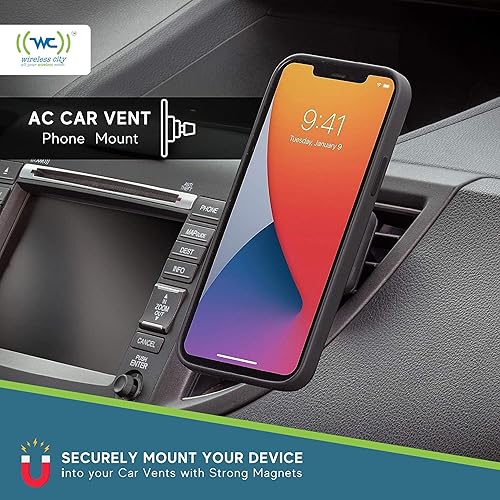 Miniatura 6 de Wireless City Soporte magnético para coche con imán súper fuerte para teléfono celular, rotación 360 universal AC Vent montaje de coche se adapta a