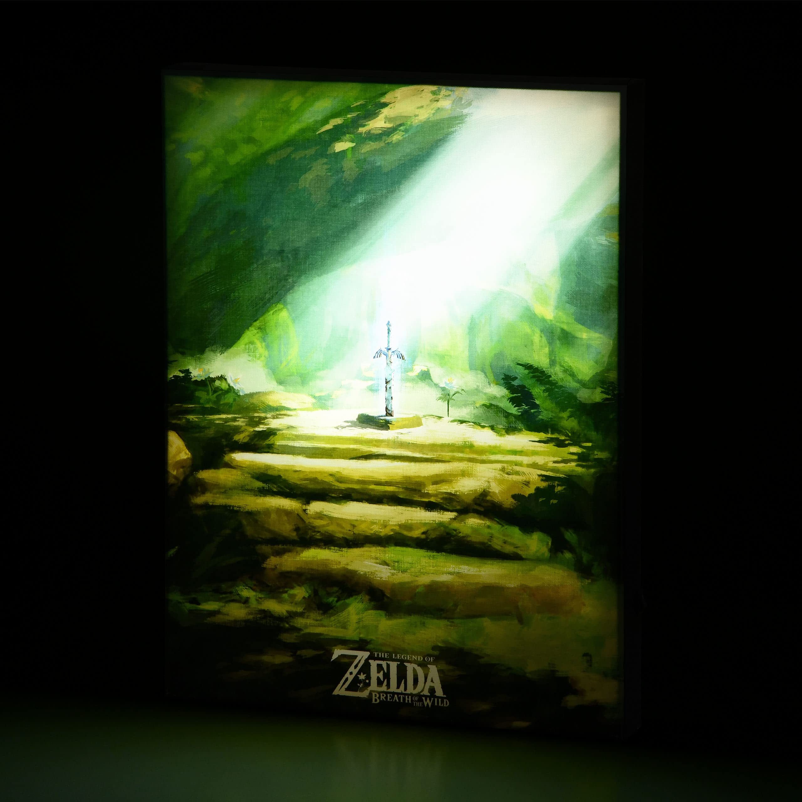 Elbenwald Zelda Espada Maestra Mural de pared con luz Funciona con pilas 30 x 40 x 3,8 cm