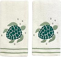 Vista 13 de Serafina Home Toallas de baño para dedos con tortugas: toallas de verano náuticas suaves y absorbentes para invitados con decoración de tortuga azul