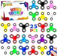 Vista 1 de Fidget Hand Spinners 25 PC Color Bundle Bulk EDC Tri-Spinner Desk School Toy Anxiety Relief ADHD Student Relax Therapy Pack Combo Wholesale Green