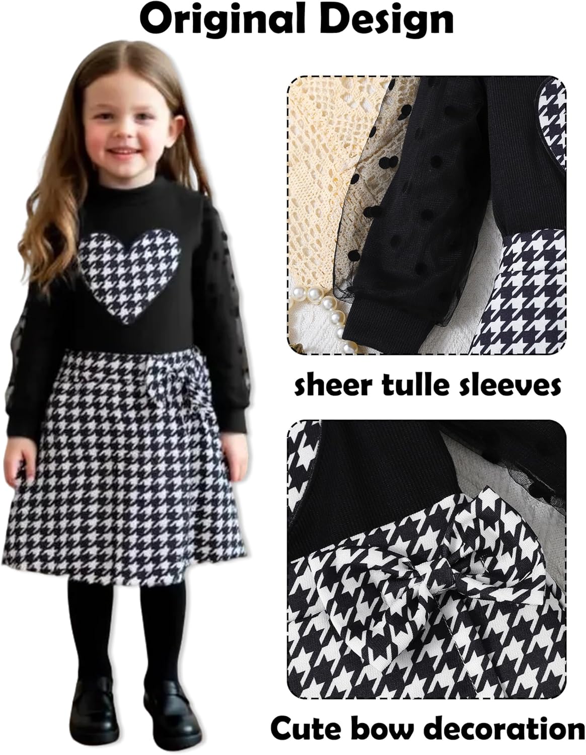 Toddler Baby Girl Clothes Fall Winter Outfits Ruffle Top Dress Pretty Hat Overall Skirt Set - Image 5