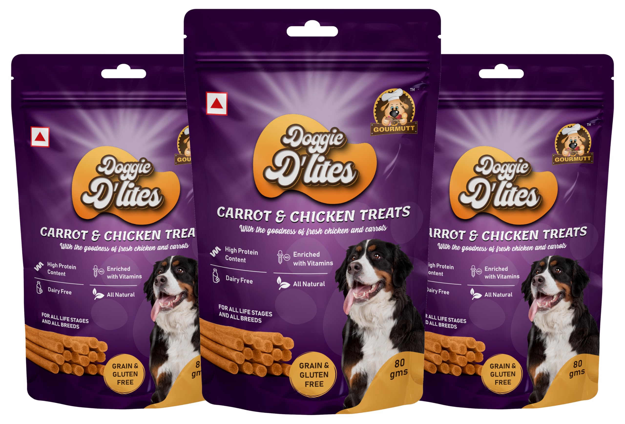 Doggie DLites Gourmutt Grain Free Carrot & Chicken Treats for Dogs & Puppies, (Buy 2 Get 1 Free), 240 GMS (B09CQB1D2G) Amazon Price History, Amazon Price Tracker