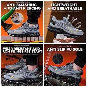 Scarpe Da Lavoro Uomo Con Punta In Acciaio - Leggere, Traspiranti E Super Comode Per Ogni Turno - Foto 4