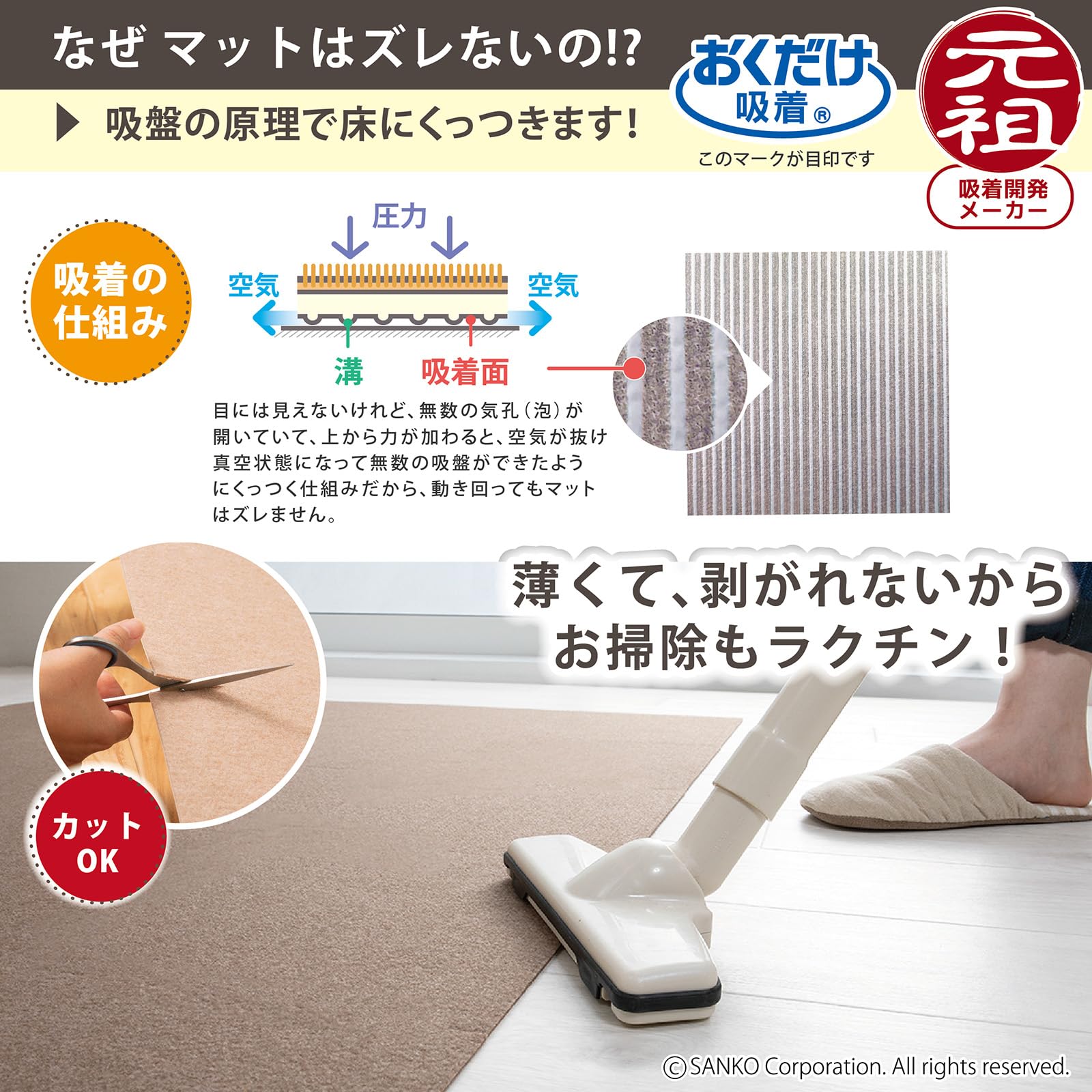サンコー 滑り止めタイルカーペット 30×30cm ライトベージュ KE-37 Amazon｜サンコー ずれない タイルカーペット 30×30cm ベージュ ライト