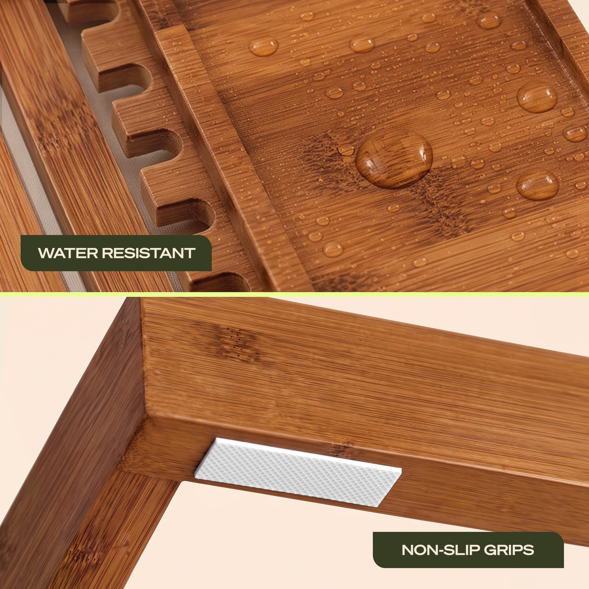 Royal Craft Wood Bathtub Tray - Bamboo Bath Caddy -7