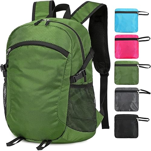 Miniatura 17 de Mochila de senderismo pequeña, mochila de senderismo impermeable de 15 litros, plegable, ligera, mochila de viaje para mujeres y hombres, Gris,