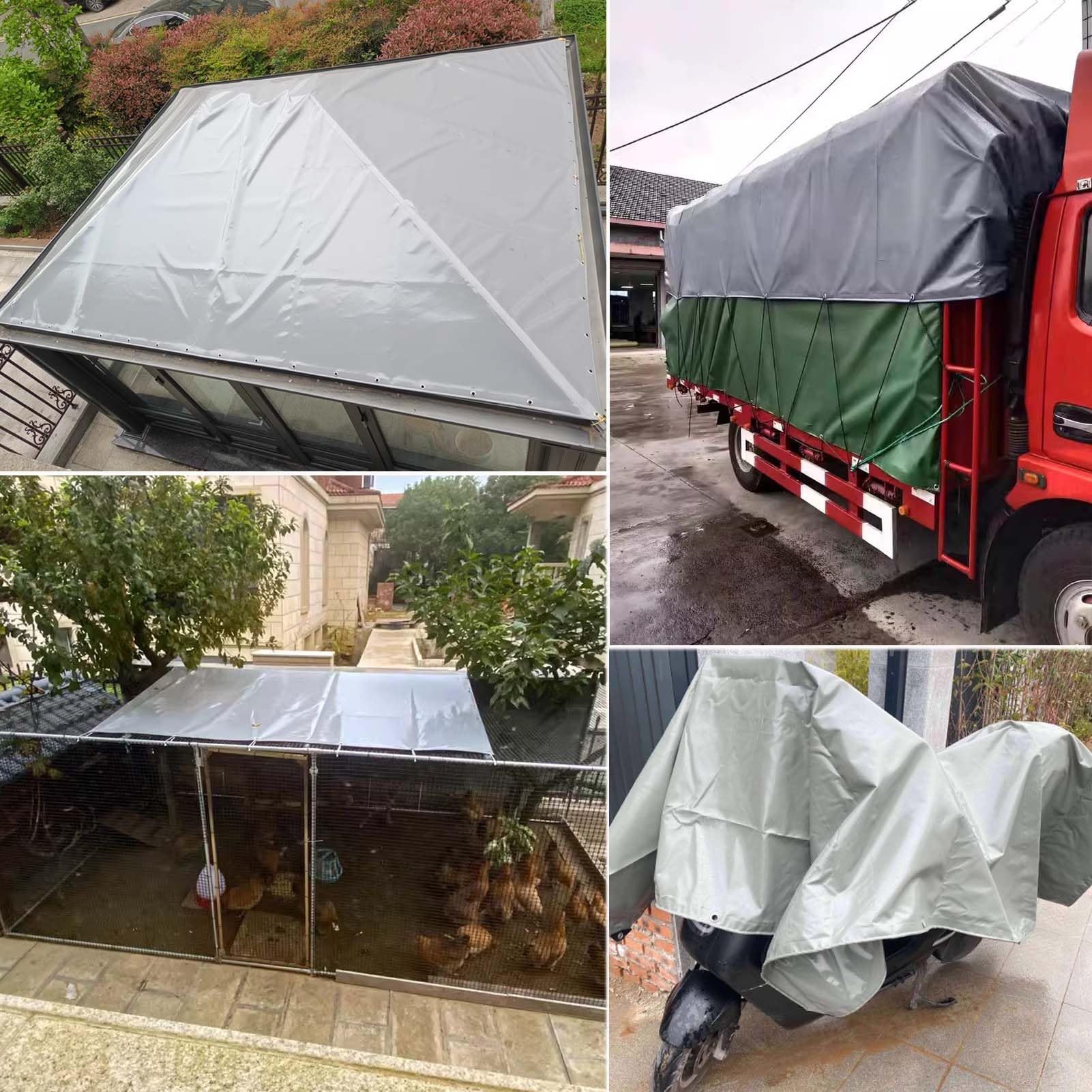 SRHIMEOS 2.5x3 Telone Occhiellato Resistente Impermeabile, Telo in PVC per Esterno Occhiellato, Telo di Protezione Pesante, Teloni Impermeabili, Telo di Copertura Multiuso