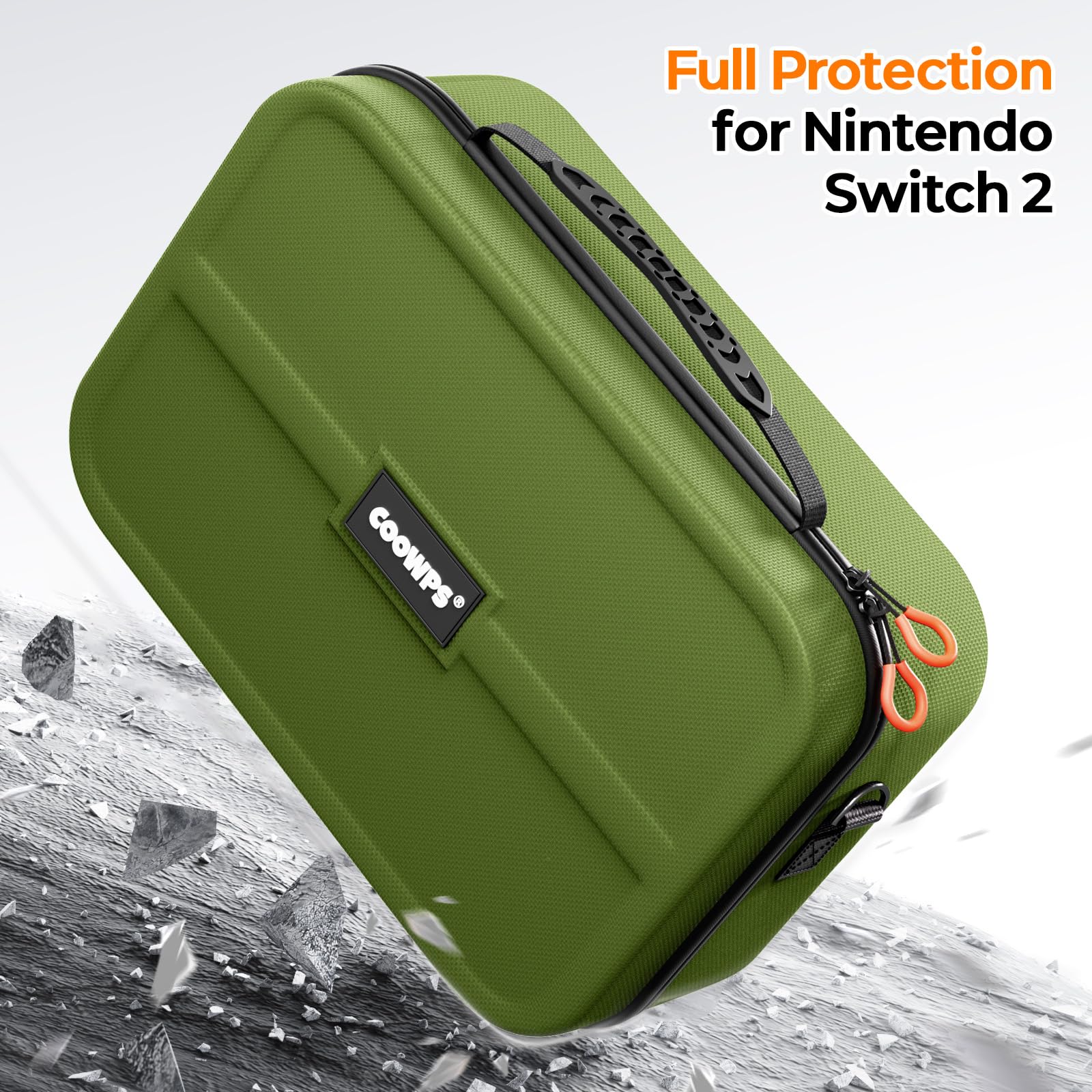 ZOZOVR Etui do przenoszenia Switch 2 2025, z 4 szt. uchwytów na kciuki, 20 przegródek na karty do gier, przenośne, twarde, pełna ochrona, wszystko w jednym, etui do konsoli Nintendo Switch 2 Pro