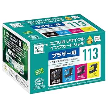 brother - 【cheese】エコリカ＆純正インクセット Amazon.co.jp: ECI-BR113-4P : パソコン・周辺機器