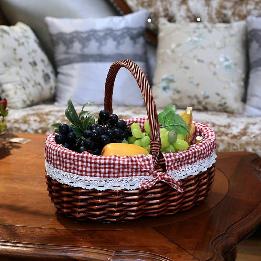 Amazon｜バスケット 野菜バスケット ピクニックバスケット