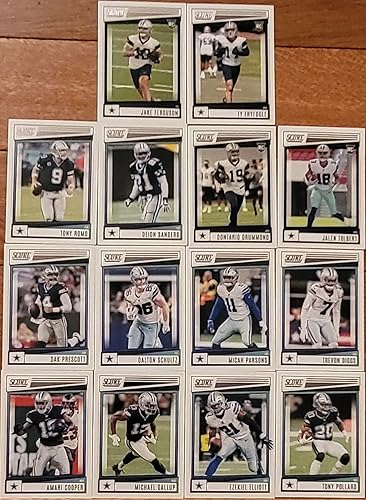 2022 Panini Score Football Dallas Cowboys Team Set 15 Cards W/Drafted Rookies