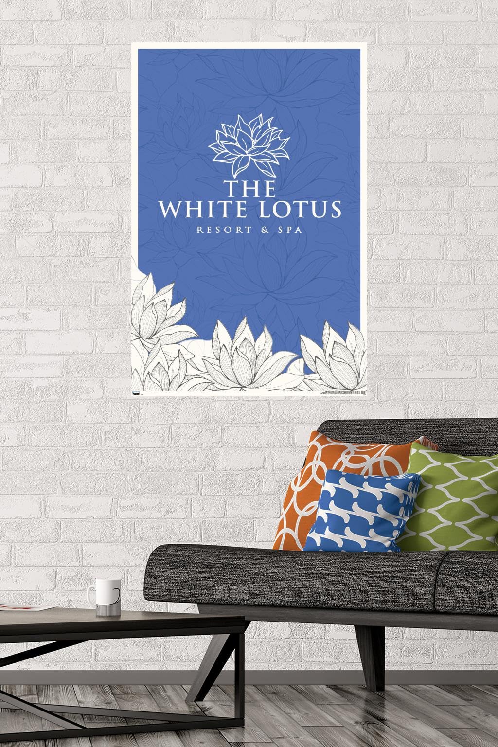 Amazon.com: The White Lotus - White and Blue Logo Wall Poster, 34L