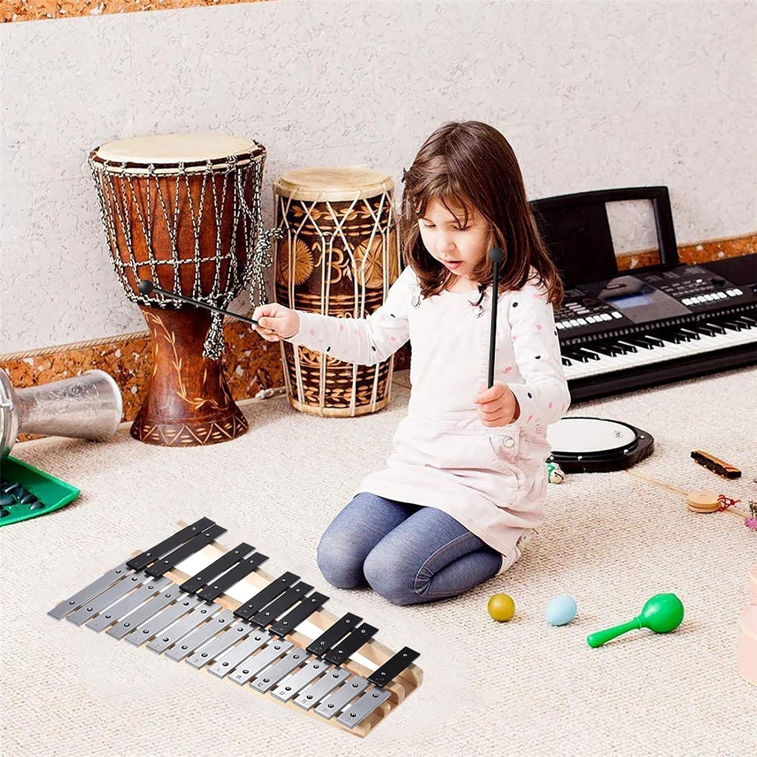 25/30 Note Wooden Glockenspiel Xylophone, for Adults & Kids - Includes 2 Wooden Beaters and Suitcase, Professional Percussion Educational Musical Instrument Gift (Color : 30 Note) 3 81d25wELgcS. AC SL1500