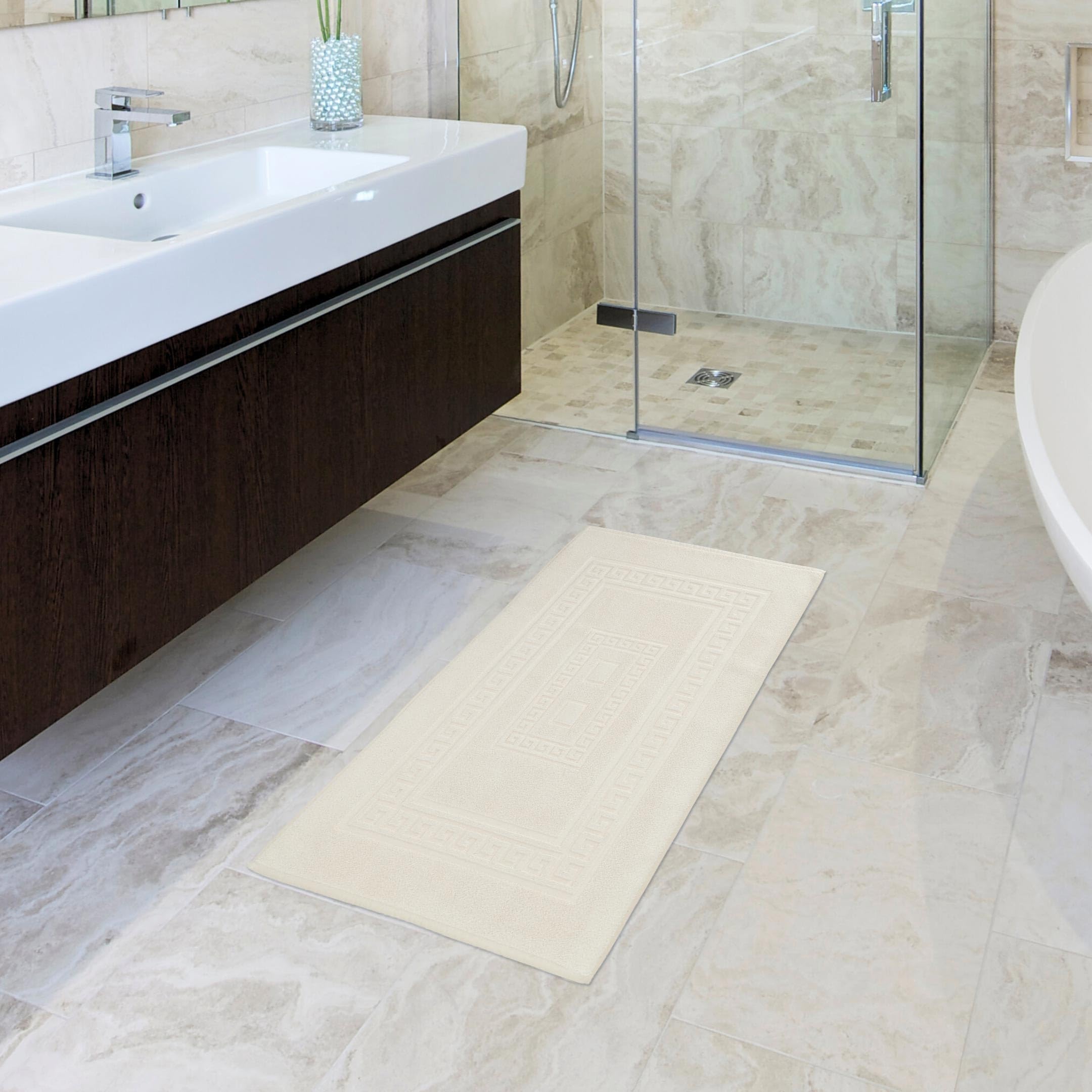 CASA TESSILE Tappetino da bagno in spugna 60 x 120 cm Torino - Panna