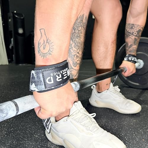 Miniatura 6 de Lifting Wrist Straps  23" Length x 1.5" Width  Padded Neoprene Cotton Straps for Weightlifting, Powerlifting, Functional Training, Strength Training