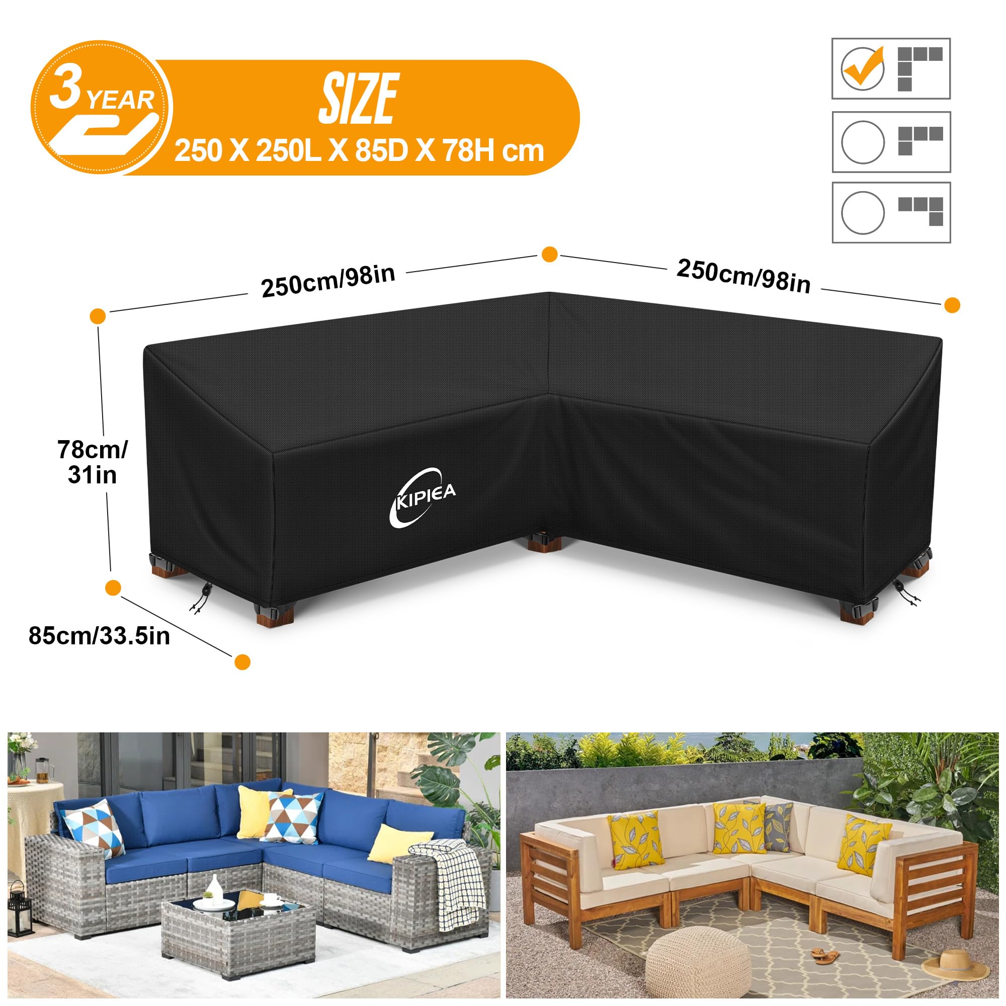 Kipiea V Shaped Garden Furniture Covers Waterproof - Image 2