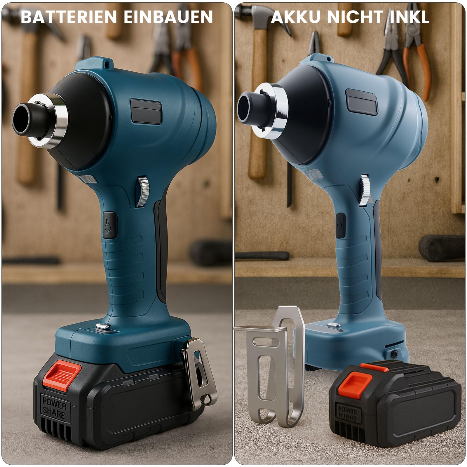 Kompatibel mit Makita Laubbläser akku Bläser 18V, 130m/s Druckluft gebläse 100000RPM Bürsten Motor, Auto Trockner & Luftgebläse für Laub, Schnee, Staub, PC Reinigung (Akku Nicht inkl)