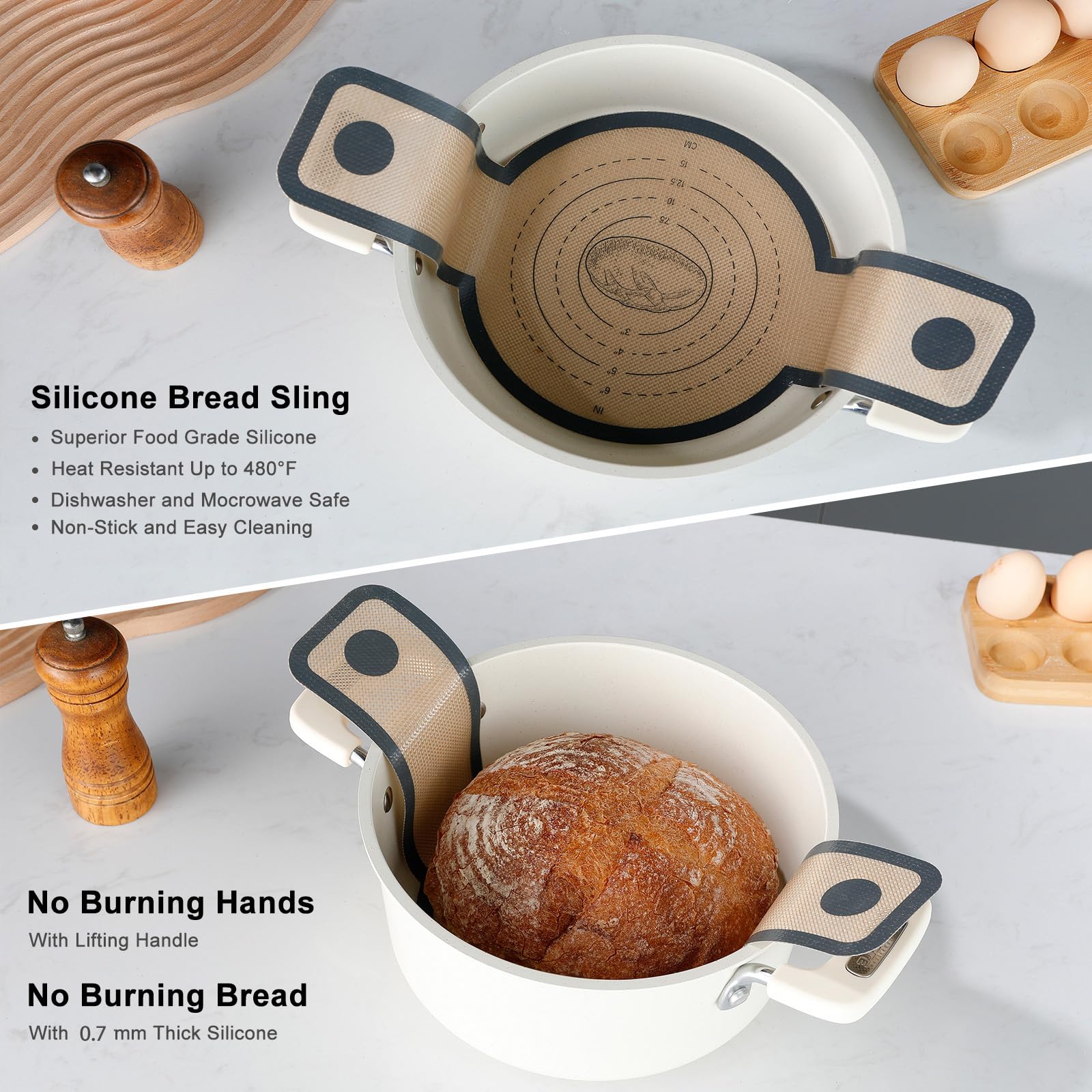 Brotgärkorb, 22,1 cm, runder Korb, Sauerteig-Starter-Set, 3-teiliges Set, Banneton Brotgärkörbchen für Zuhause, Hefebäcker, Backen (3-teiliges Paket, 22,1 cm)