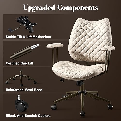 Miniatura 7 de Silla de escritorio de oficina en casa, silla ergonómica giratoria de 360 con reposabrazos extraíbles, respaldo alto, silla moderna de mediados de