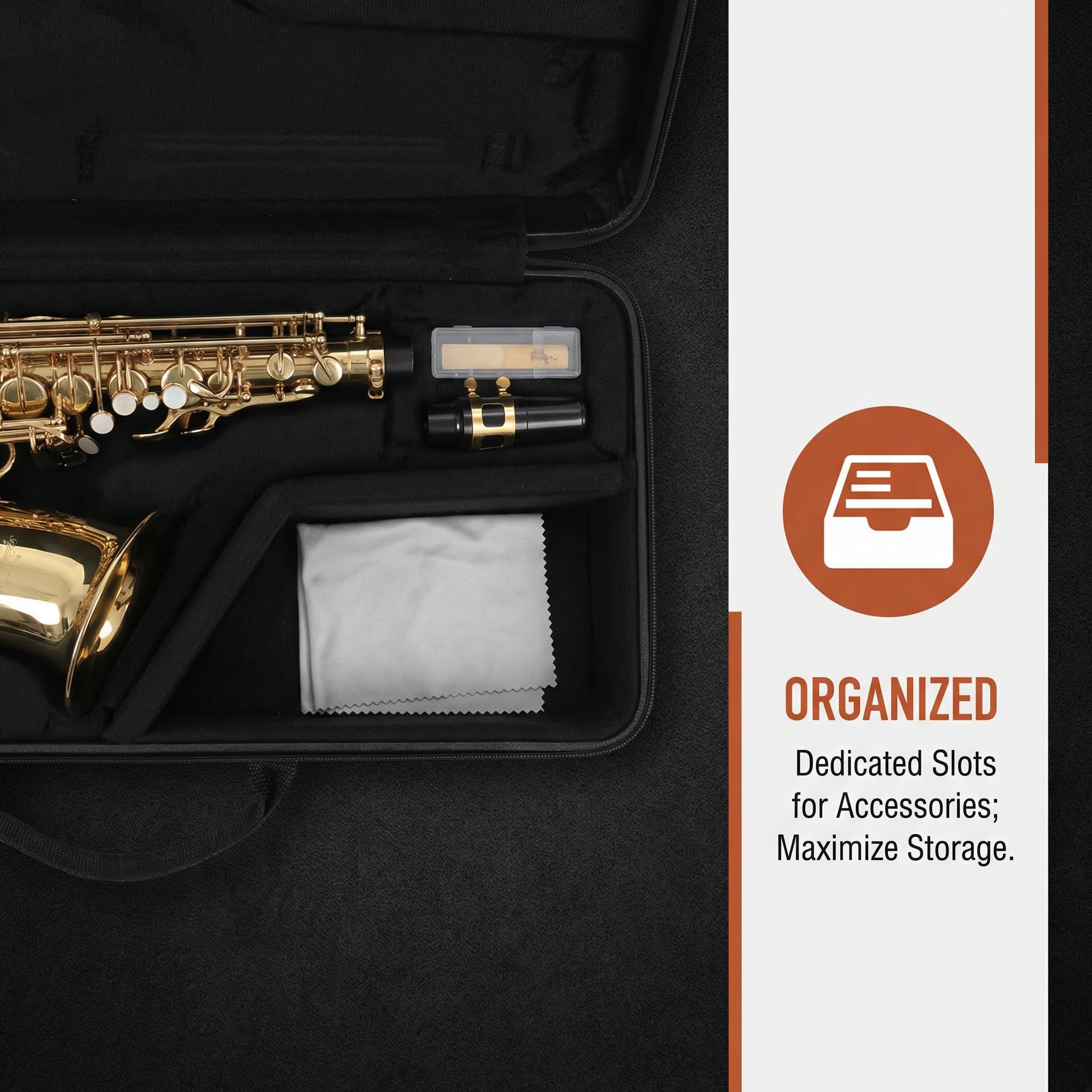 ibasenice Altsaxophon-Tasche 25,12x11,02x2,76 in wasserdicht & stoßfest – Schutz vor Feuchtigkeit und Stößen für Musiker, ideal zum Transport und Aufbewahren unterwegs