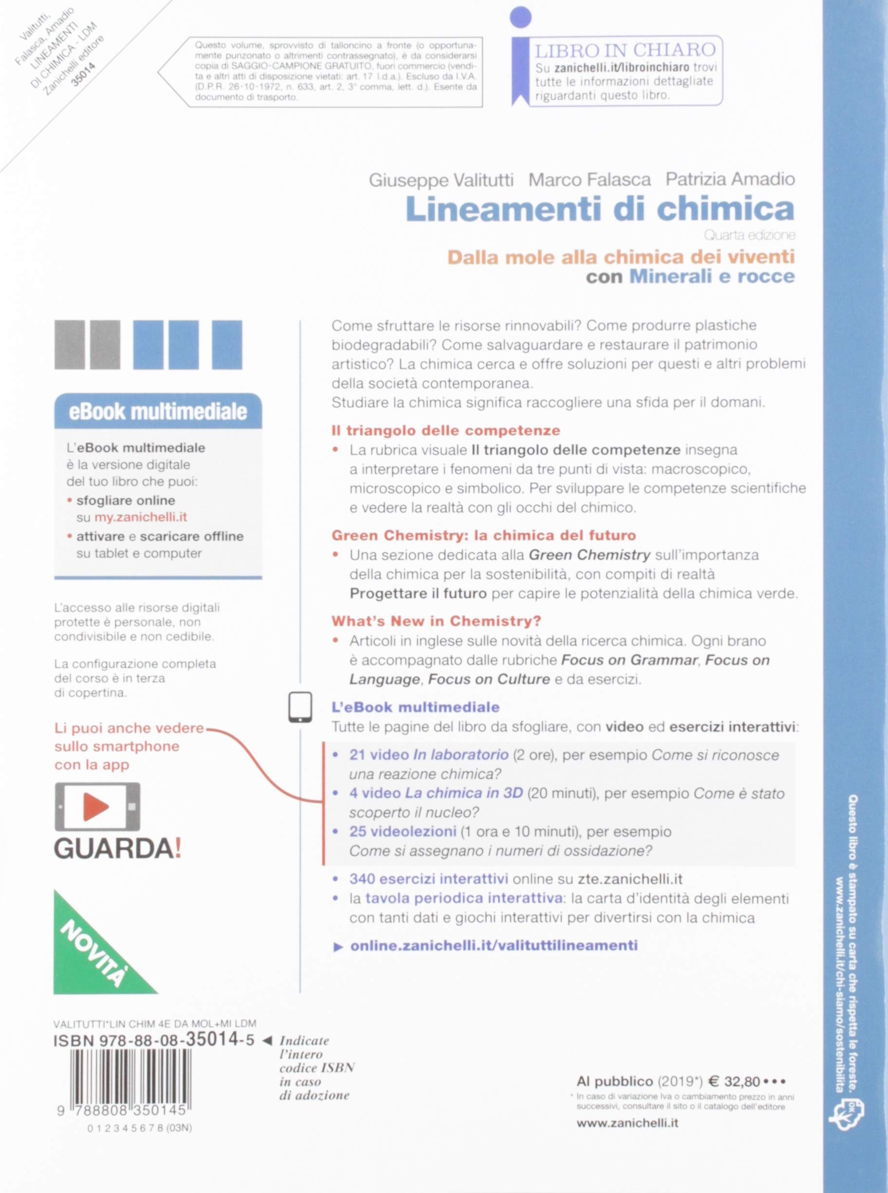 Lineamenti di chimica. Dalla mole alla chimica dei viventi. Con Minerali e rocce. Per le Scuole superiori. Con e-book