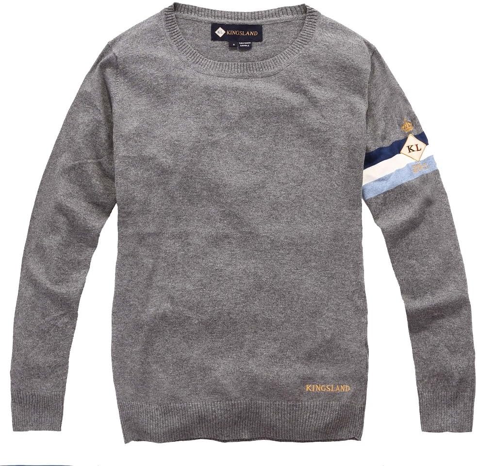 Zelma Ladies Cotton and Cashmere Roundneck Sweater in Grey