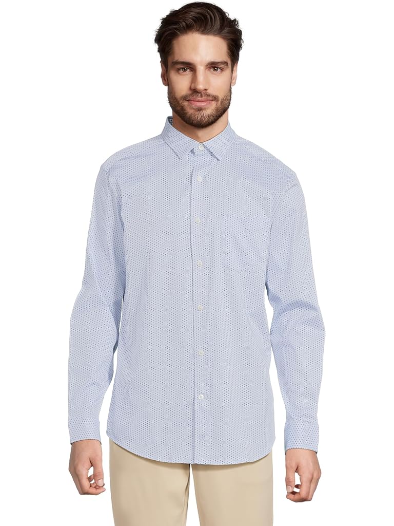 Blue Johnston & Murphy Printed Cotton Shirt
