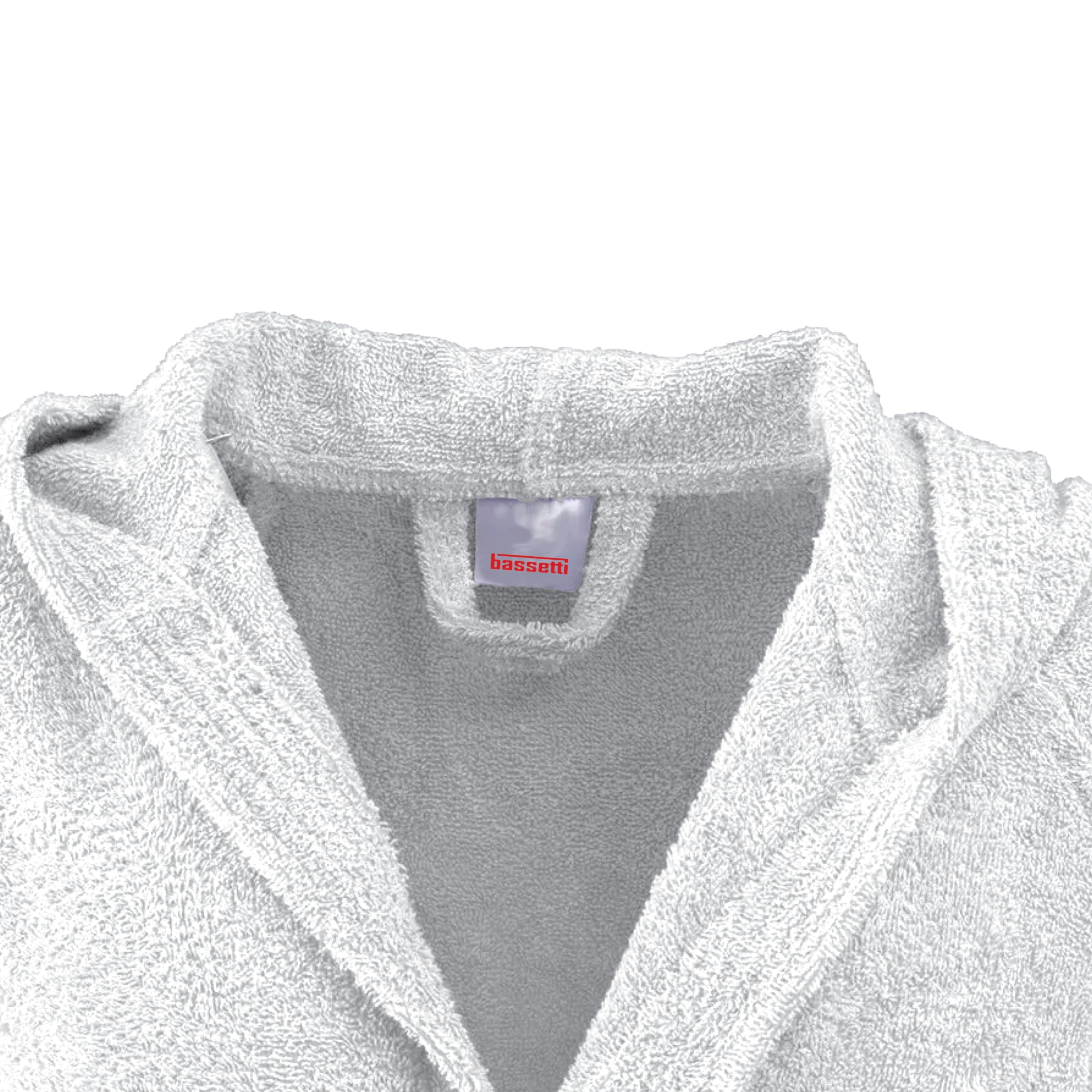 Bassetti Morbido Accappatoio 360 gr con Cappuccio 100% Cotone Uomo Donna Spugna Taglie Forti - ITALY Designed - Collezione VIVIAN - (BIANCO 13-3XL)