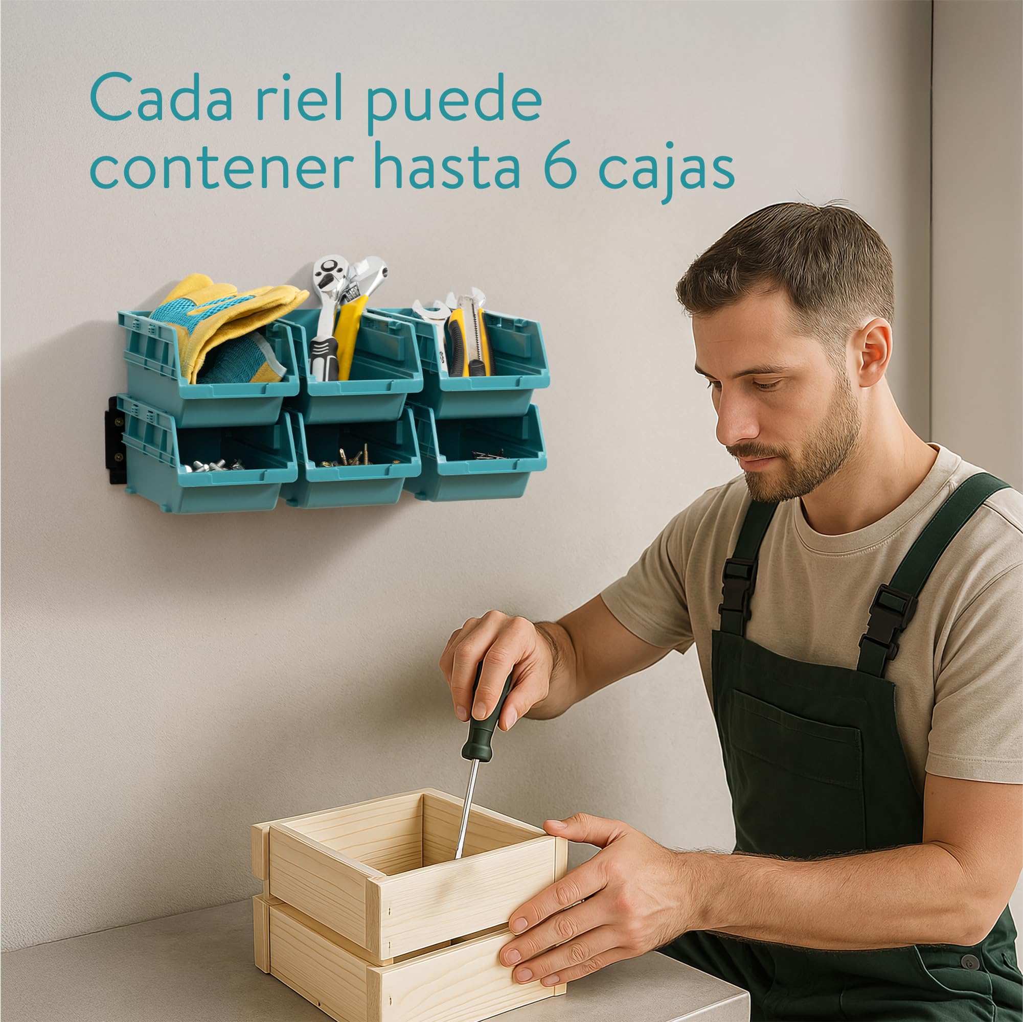 Navaris Organizador Herramientas Pared - Set 12x Gavetas de Plastico para Almacenaje Herramientas Taller Tornillos - Organizador Pared para Taller Garaje