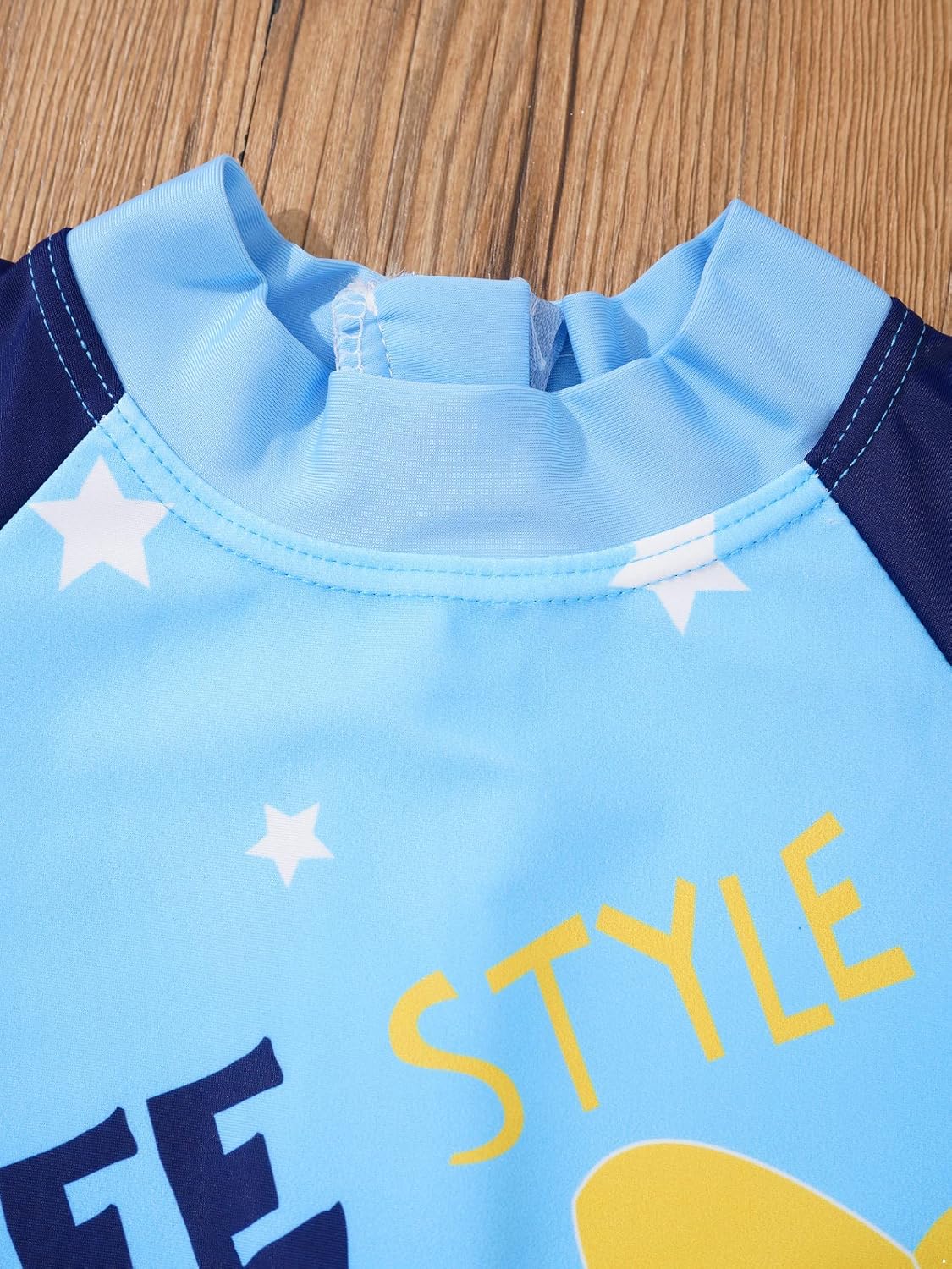 Kids Boys Cartoon Printed Swimsuit Short Sleeve One-Piece Rash Guard Swimwear Sunsuit UPF 50+