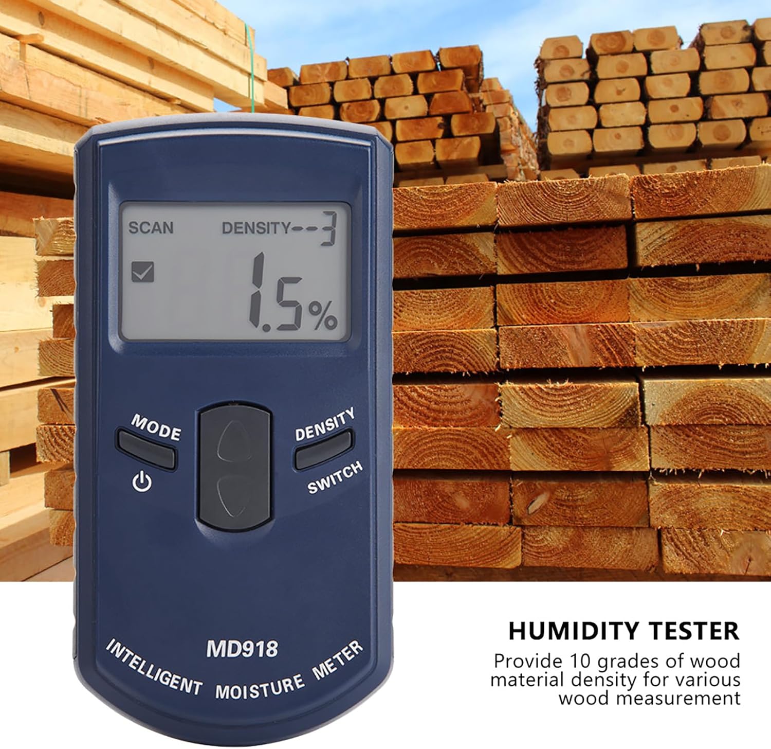 4% 80% MD918 Digital LCD Inductive Wood humidity Meter Professional Wood humidity Meter Portable Wood humidity Meter