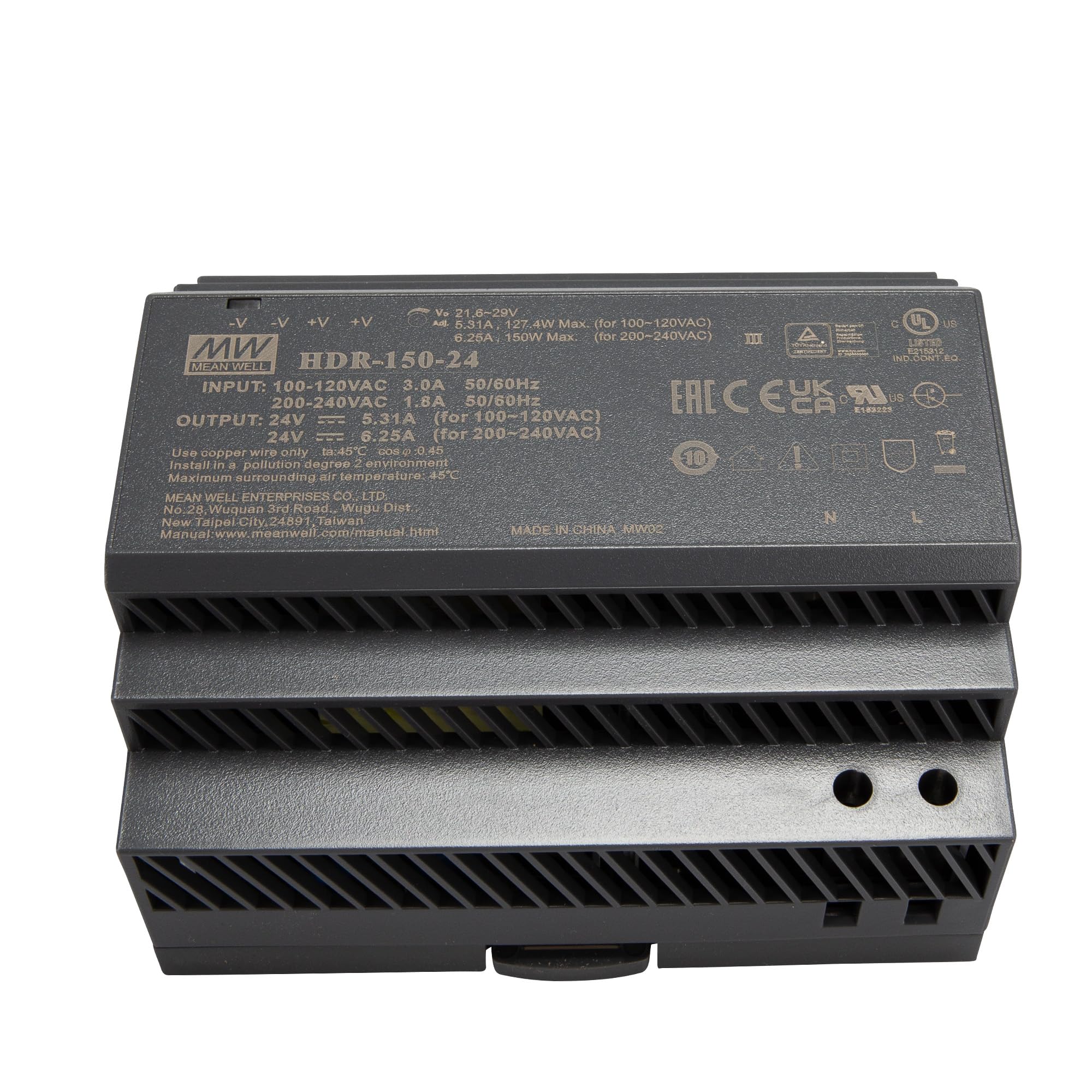 Mean Well HDR-150-24 zasilacz do szyny montażowej (DIN-Rail) 24 V/DC 150 W 1 x