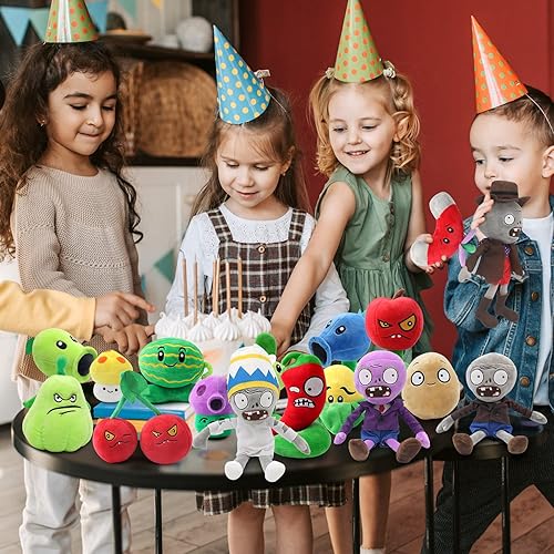Miniatura 7 de Plants Plush vs Zombies - Juego de 20 juguetes de peluche de PVZ, figura suave, gran regalo para niños y fanáticos, cumpleaños y Halloween (6-8