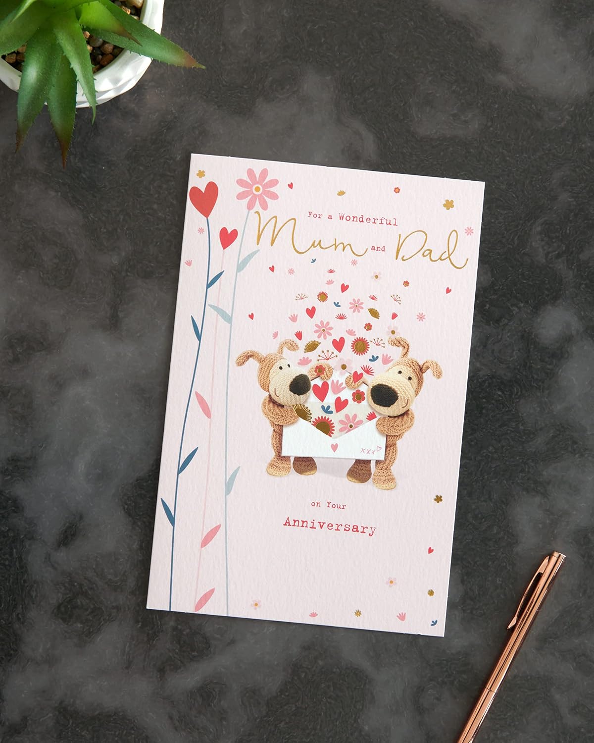 Boofle Mum & Dad Anniversary Card With Envelope - Cute Design