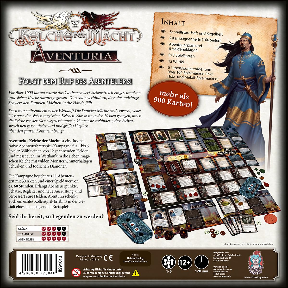 Ottavio, Aventuria: Kelche der Macht, Kampagnenbox, Kennerspiel, 1-6 Spieler, 12+ Jahre, 120 Minuten, Deutsch