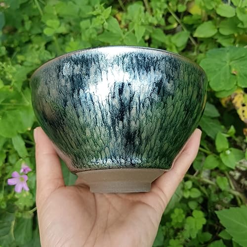 Miniatura 6 de Tazón de té Matcha, esmalte Tenmoku Bloom 11.8oz, Kiln Change Jian Ware Chinese Jian Zhan, ceremonia de taza de té matcha, porcelana auténtica