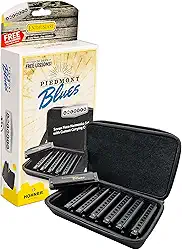 HOHNER Pacote com 7 gaitas Piedmont Blues com capa, aço inoxidável (PBH7)