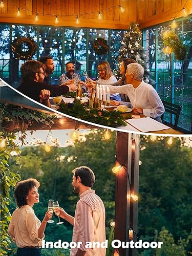 Miniatura 5 de DAMAING Tira de luces LED de 200 pies para exteriores con 100+5 bombillas LED Edison inastillables A39, resistente al agua, de grado comercial