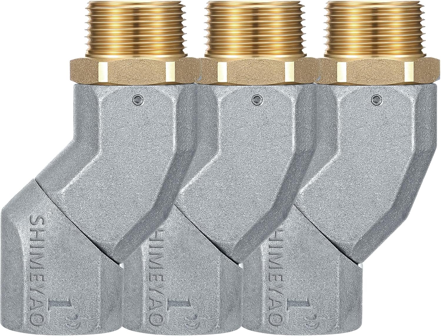 Shimeyao 3 Pcs 1 Inch Fuel Hose Swivel with 1'' NPT Connector Fuel Plane Transfer Swivel with 360 Rotating Zinc Alloy Connector for Transfer Pump Nozzle Multi Plane Kit (Grey)