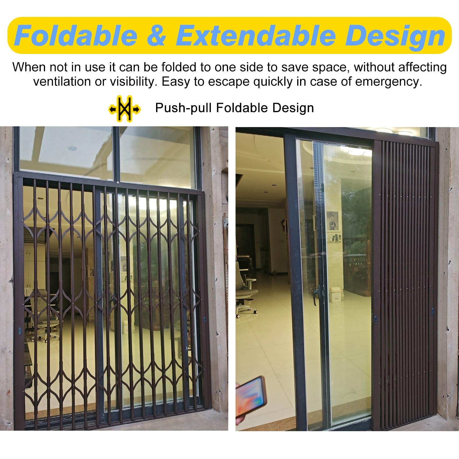 Barras de seguridad horizontales de aluminio para ventana, riel protector antirrobo retráctil con doble bloqueo para ventanas de dormitorio y balcón, vallas de seguridad y puertas