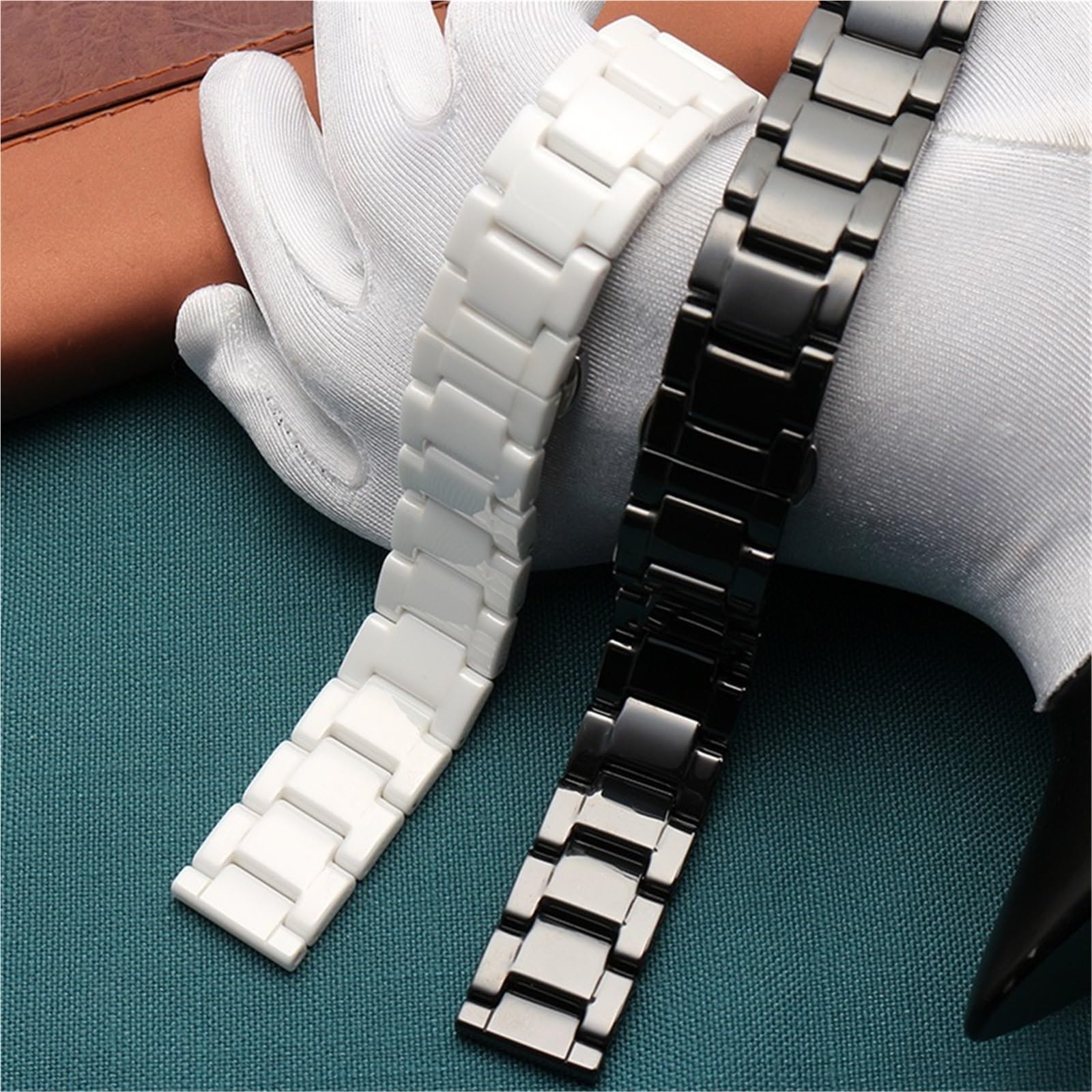 Correa de repuesto for reloj, pulsera de cerámica de acero inoxidable, correa pulida for mujeres y hombres
