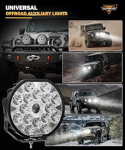Miniatura 6 de Auxbeam Serie 360-ULTRA - Luces redondas todoterreno  8.5 pulgadas 220 W ámbar DRL + señal de giro 5 modos  25200 lm luces LED de conducción para