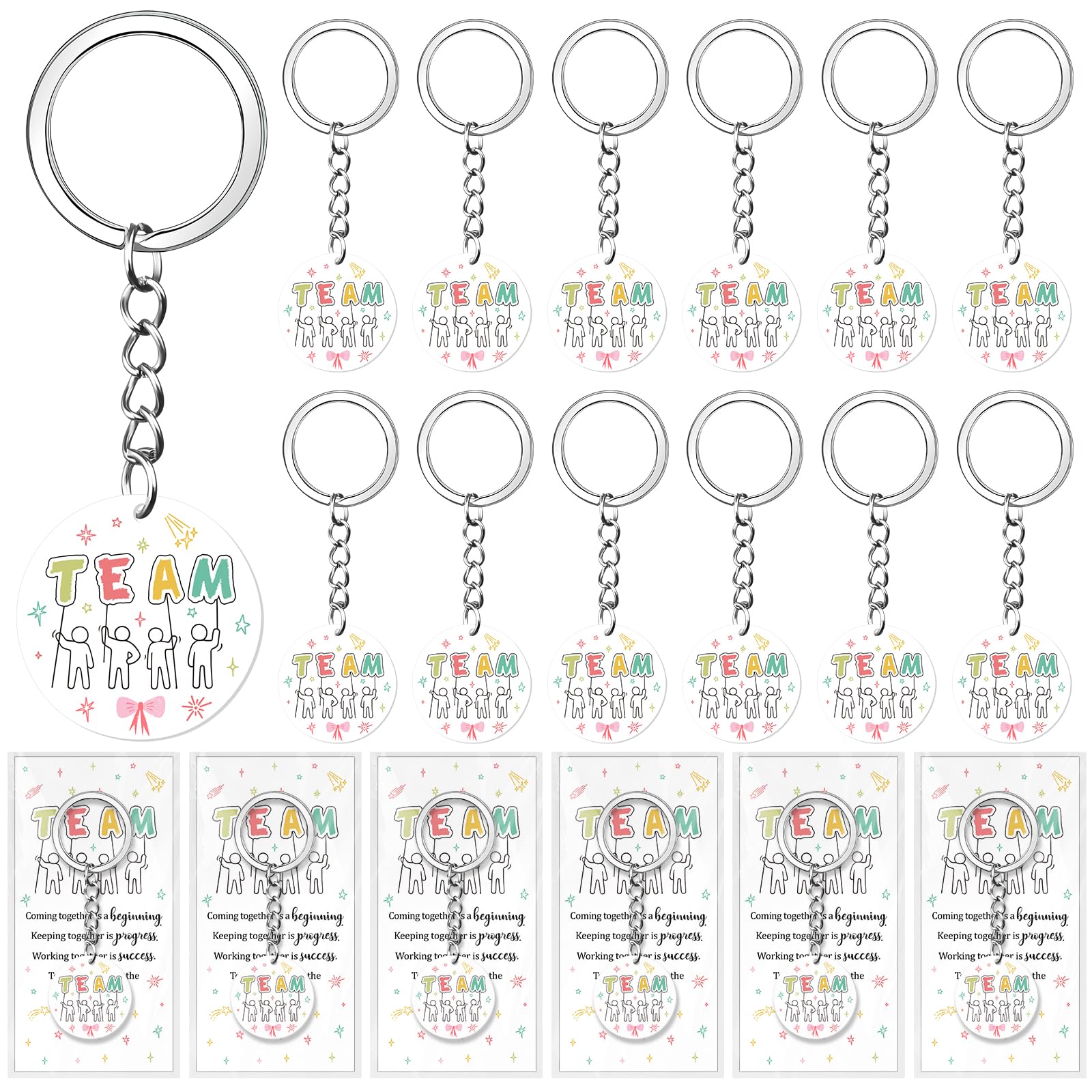 Cxmkfef Clear 20 Sets Team Appreciation Gifts Team Work Acrylic Keychains Employee Thanks