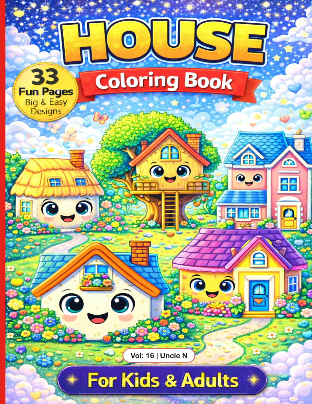 HOUSES COLORING BOOK: All types of Houses Drawing Coloring Book for Kids or Adults all Multi task, Relax, Create & Enjoy Every Page