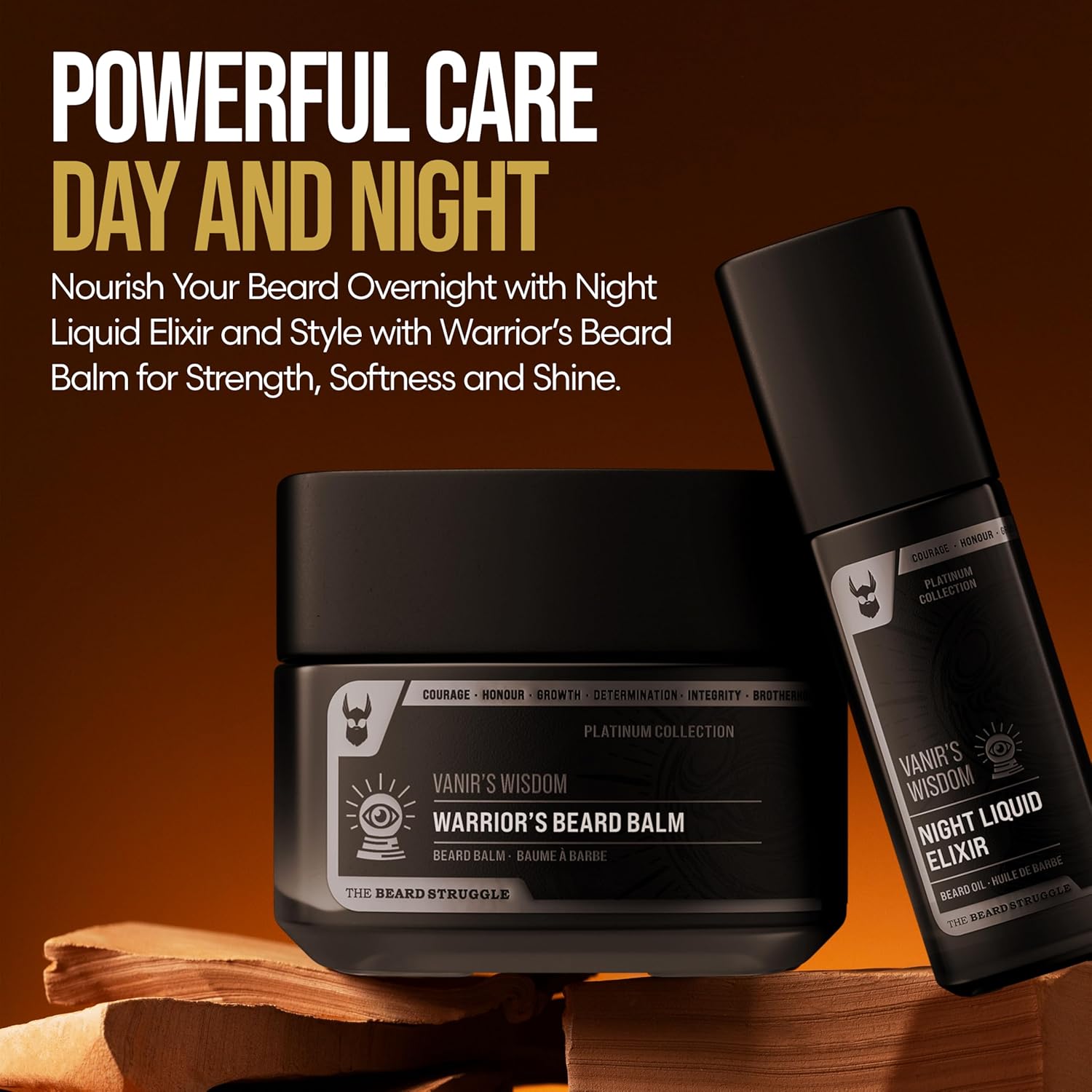 The Beard Struggle Beard Growth Kit for Men Essential Kit with Balm, Oil, Wash & Conditioner - Grooming Kit for Men - Platinum Collection - Vanir's Wisdom